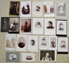 LOT OF 20 ANTIQUE CABINET PHOTOS VARIOUS PORTRAITS OF LOVELY VICTORIAN WOMEN picture