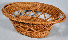 Large Handwoven Rattan Ate Bowl Basket 16-1/4