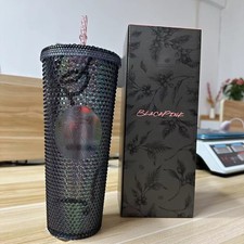 New Starbucks x BLACKPINK 2023 24oz Studded Tumbler Pink & Black with Box picture