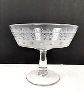 Vintage EAPG Open Compote Frosted Trim Glass Candy Dish 7
