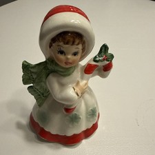 VTG Lefton Christmas Girl Figurine #7698 Vintage 1950s Holding Candy Cane Japan picture