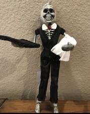 New Vintage Katherine’s Collection Dead & Breakfast Skeleton Waiter Ornament picture