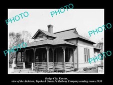 OLD LARGE HISTORIC PHOTO DODGE CITY KANSAS THE SANTA FE RAILROAD ROOM c1930 picture
