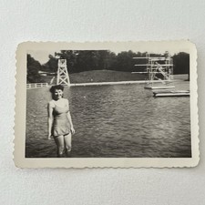 Vintage Snapshot Photograph Beautiful Woman Swimsuit Springfield MO Louise picture