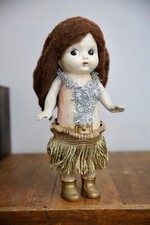 Vintage Buddy Lee Composition Doll Hula Girl Skirt Wind Up Toy antique RARE picture