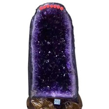 Natural Purple Amethyst Geode Cave Crystal Mineral Specimen Home Decor Ornament picture