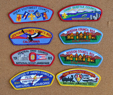Vintage 1985 Set of 8 BSA Boys Scout America Jamboree Shoulder Pocket  Patch picture