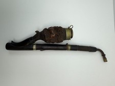 Antique German Bavarian Hunter Smoking Pipe Hand Carved Wood Deer Forest picture
