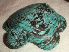 ANTIQUE EARLY ZUNI OR PUEBLO CARVED TURQUOISE TURTLE FETISH vafo picture