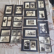 Antique Lot of Old Photos 15 Cardboard Sheets w 26 Photos, Nurse, Nun, Men, Etc picture