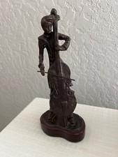 VINTAGE Bronze Man Playing Cello Sculpture picture