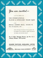 1950s Original Vintage Roamer Watch Logo Print Ad b picture