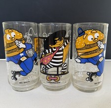 Vintage Set of 3 1977 McDonalds Collector Glasses - Big Mac - Hamburgler picture