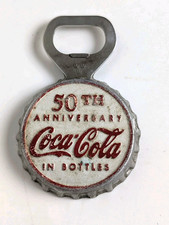 Vintage Coca-Cola 50th Anniversary In Bottles N-506 Bottle Cap Opener Coke picture