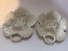 J Palin Thorley Williamsburg Vtg 8.5 X7.5” Grape Leaves Sweetmeat Plates lot of2 picture