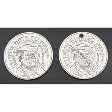 Vintage 1974 Coca-Cola Silver Dollar City Souvenir Tokens Set of 2 Branson MO picture