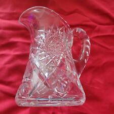 Vintage Lead Crystal Cut Glass Pitcher Stunning Brilliant Star Flower Pattern picture
