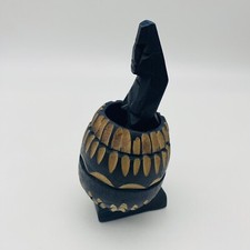Vintage Carved Wooden Tribal Masculinity Surprise Behind The Barrel Figure ADULT picture