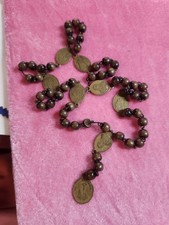 Antique SERVITE Chaplet ROSARY Seven Sorrows Of Mary Latin 7 BRASS Decades picture