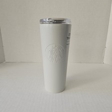 Starbucks 16oz White Pearl Shimmer Stainless Steel Cold Brew Tumbler NWT picture