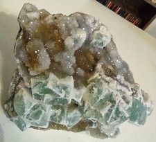Sugar Fluorite & Druzy Gemstone Specimen, 3.6 Pounds. New picture