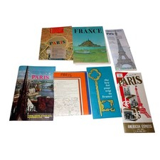 Vintage 1960s Paris France Travel Map Guide Lot American Express Cook & Son picture