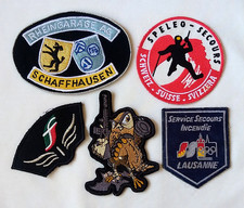European Swiss Patches Vintage Lot 5x Lausanne Fire Dept Cave Rescue Auto Garage picture