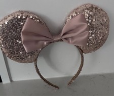 Dreshow - Pink Sequin Minnie Mouse Ears with Bow Headband - Girl's - One Size picture