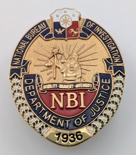 Vintage Philippine National Bureau of Investigation NBI DOJ Lady Justice Pin picture
