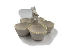 Yankee Candle Ceramic 7in Gold Ear Bunny Votive/Egg Holder BB01B02042 picture