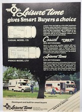 1978 Leisure Time Camper Camping RV Motorhome Vintage Print Ad Nappanee IN picture