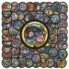 Pokemon Stickers 108 Pc Set Japanese Sewer Manhole 1'' Decals Art Waterproof US picture
