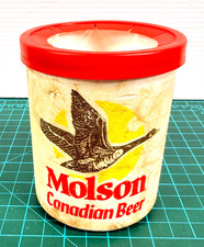 Vintage Molson Canadian Beer Foam Drink Cooler Red White Goose Logo Advertising picture