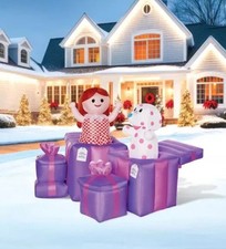4 Ft ANIMATED MISFIT TOYS DOLL AND ELEPHANT RUDOLPH CHRISTMAS OUTDOOR INFLATABLE picture