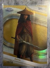 2025 Topps Chrome Disney #192 Raya 50/50 True Gold Refractor - BOOKEND - OMEGA picture
