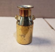 Solid Brass Miniature Milk Can With Lid Paperweight Vintage Made IN USA  picture