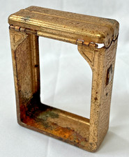 Vintage Jemco Hold-A-Pak Cigarette Case Ornate Design Metal Art Deco Flip Top picture