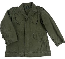 Vintage Dutch Military Field Jacket Seyntex OD Green Army 100% Cotton Medium picture
