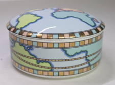 Tiffany And Co Porcelain World Map Globe Round Trinket Box Japan 4