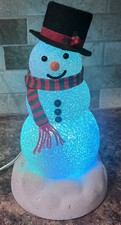 Vintage 1993 Avon Chilly Sam Light Up Snowman Color Changing Blinking W/ Broom picture