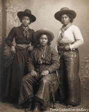 Studio Portrait of Three African American Cowgirls - Historic Photo Print picture