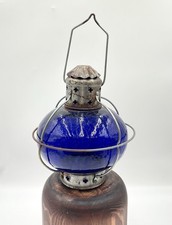 Hosley Blue Glass Onion Shape Lantern picture