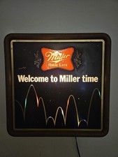 Vintage 1983 Miller High Life Beer Bouncing Ball Lighted Motion Sign See Video picture