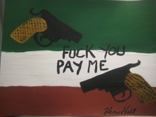 HENRY HILL GOODFELLA MOB ART ITALIAN FLAG FU YOU PAY ME picture