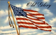 Vintage 1941 Linen Postcard Old Glory American Flag US Stars Stripes Patriotic picture
