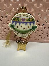 Vintage 1998 Lenox Across the Miles Hot Air Balloon Gold Tone Christmas Ornament picture