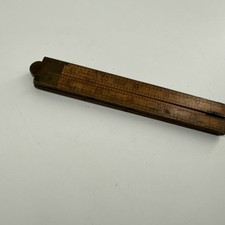 Stanley Rule & Level Co No 84 Folding Wood Boxwood Brass Rule 24” VTG USA picture