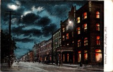 Western Avenue Muskegon Michigan Moonlight Night Street View Postcard 1908 picture