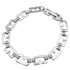 Givenchy Silver Logo Engraved Bracelet Men Women 18cm Jewelry Accessory picture