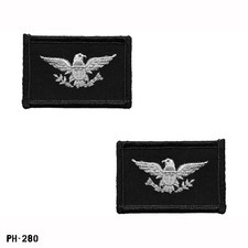 Colonel Eagles Collar Rank Patches ~ Black & Grey ~ NEW Gemsco USA picture